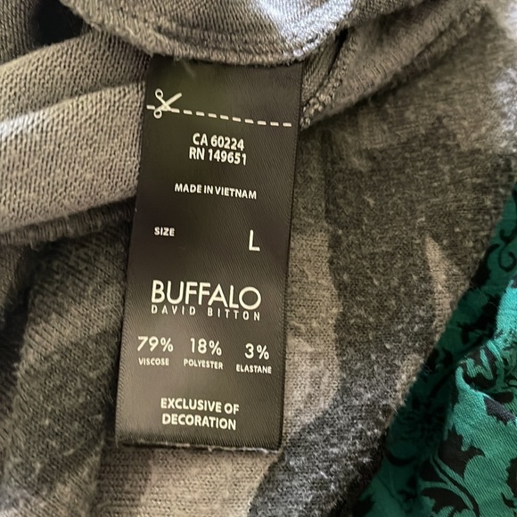 Buffalo David Bitton Green Camo Long sleeve Top Size L - Picture 5 of 5